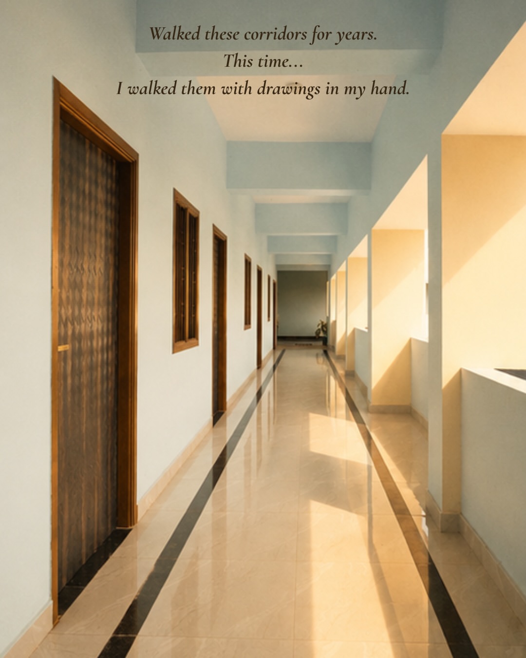 Sunlit school corridor at Montfort Academy